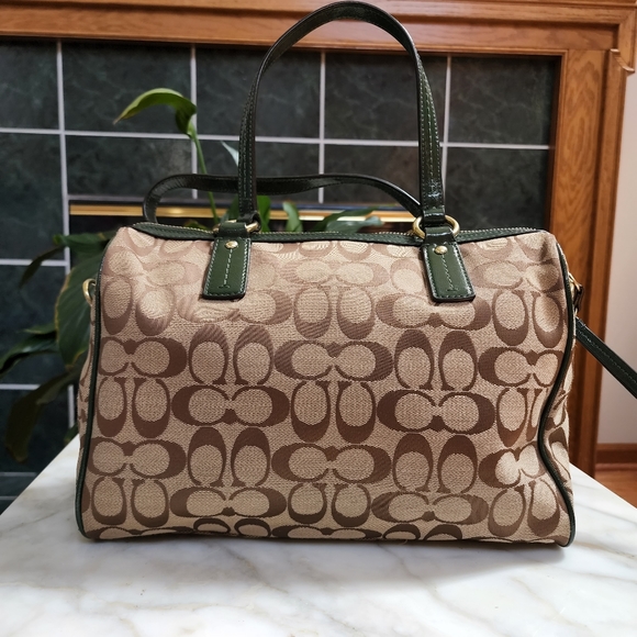 Coach Signature Python Stripe Satchel - Picture 4 of 16